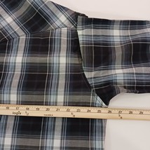 Coevals Club Men's XL Western Pearl Snap Button Long Sleeve Black Gray Plaid image 5