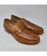 BARKER Mens Jake Penny Loafers Size 7 Tan Open Weave Casual Dress Shoes - £114.82 GBP