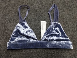 Forever 21 Bra Women Small Blue Velvet Bralette Triangle Wireless - £10.92 GBP