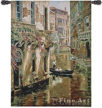 36x48 AFTERNOON CHAT Italy Venetian Gondola Boat Tapestry Wall Hanging  - $168.30