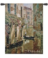 36x48 AFTERNOON CHAT Italy Venetian Gondola Boat Tapestry Wall Hanging  - $168.30
