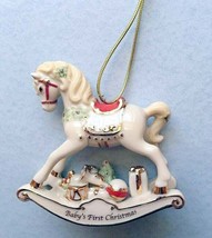 Lenox &#39;Vintage&#39; Rocking Horse Ornament Baby 1st Christmas Undated New - £63.06 GBP
