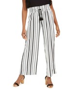 INC Womens L White Black Luster Stripe Mid Elastic Crinkle Wide Leg Pant... - €25,75 EUR