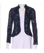 GRYPHON Embellished Open Front Jacket Dark Blue Size XS - $1,314.92 MXN