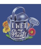 Gardening T-shirt I Wet My Plants S M L XL XXL Cotton Blue Nature Ladies... - £17.73 GBP