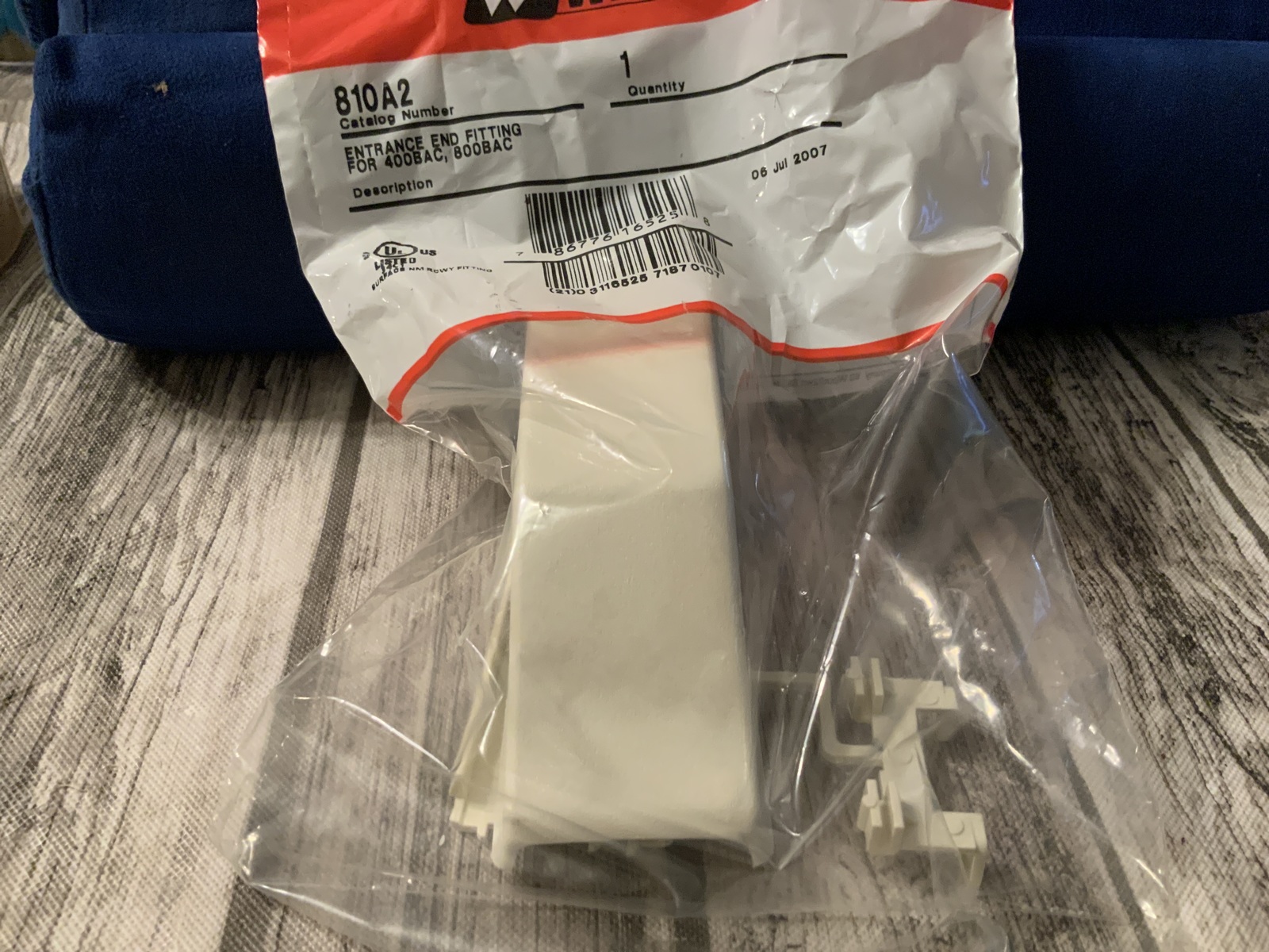 Wiremold 810A2, ENTRANCE ENDFITTING FOR 400BAC, 800BAC, UPC: 786776165258 - $3.59