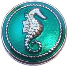 Seahorse Green Snap Charm - $2.95