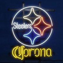 New Pittsburgh Steelers Corona Extra Beer Neon Sign 24&quot;x20&quot; - £197.53 GBP