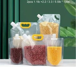 5pcs Cereals different sizes Sealed Bag, Fresh, Transparent Kitchen Food Storage - £8.68 GBP