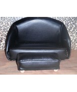 Black faux leather Couch Ottoman Furniture fits Fisher Price Loving Fami... - £8.53 GBP