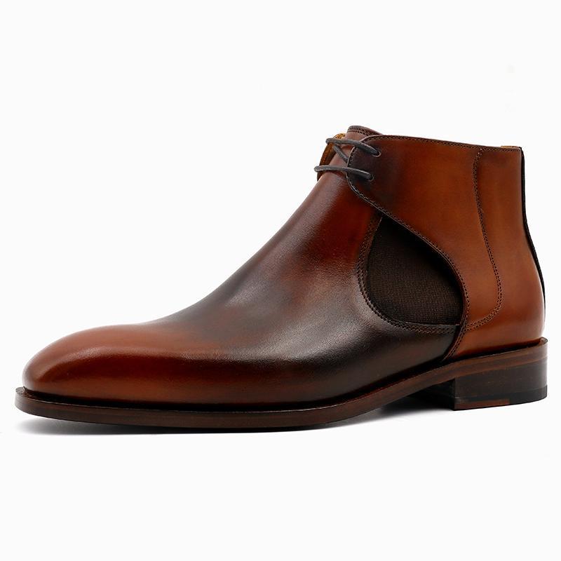 New Handmade Mens's Brown Chelsea brogue Boot, Men's Leather Luxury Fashion Boo