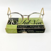 Vintage American Optical FUL-VUE Metal Rim Black Safety Glasses + Box - £35.96 GBP