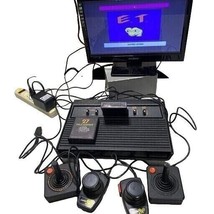 Atari 2600 Black Video Game Console 4 Switch W/2 Games &amp; 4 Controllers - £78.53 GBP