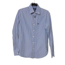 American Eagle Shirt Mens Small LS Vintage Fit Blue White Stripe Button ... - $12.61