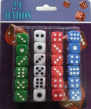 Dice in White, Red, Green for Board Games Activity Casino Theme Party Favors 24 - £4.65 GBP