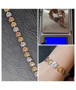 Scallop Sea Shell Yellow White Rose 14k Gold Bracelet 7.09 Grams 7.5 Inc... - $686.43 CAD