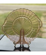 Vintage Jeannette Sierra Pink Pinwheel Cake Plate 10&quot; Depression Glass 1... - $45.95 CAD