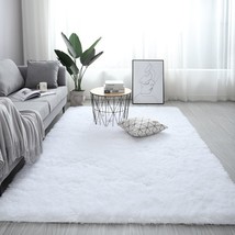 Nordic Fluffy Carpet Rugs For Bedroomliving Room Rectangle Large Size Plush Anti - £19.25 GBP+