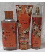Bath &amp; Body Works Body Wash Cream Fragrance Mist Set Lot of 3 FALL IN BLOOM - $983.58 MXN