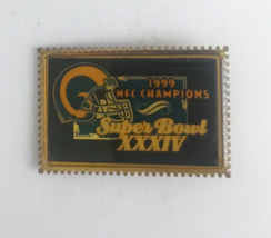 Vintage 1999 NFC Champions Los Angeles Rams Super Bowl XXXIV Lapel Hat Pin - £8.17 GBP