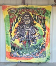 Marijuana Leaf Skeleton Americas Most Wanted Queen Size Blanket - £52.84 GBP