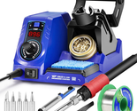 Soldering Iron Station Kit with Lead-Free Solder Wire, 5 Soldering Tips,... - $108.63