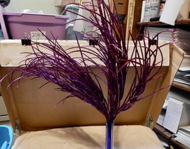 Picks Fake Flowers 16&quot; Tall Celebrate It Table Decor Purple Glitter Gras... - $11.99