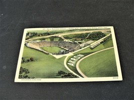 Akron Municipal Stadium-Rubber Bowl, showing Derby Downs-Akron, Ohio~ Postcard. - £5.29 GBP