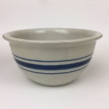 Ceramic Rustic Country Kitchen Mixing Bowl Approx. 5 Cups Blue Stripes Used - £9.34 GBP