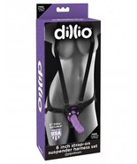 Dillio Strap-On Suspender Harness Set Black With Silicone Dong Purple 6 ... - $64.91 CAD