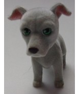 Flocked Gray Puppy In My Pocket With Green Eyes - $74.44 MXN