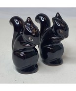 Vintage Stoneware Squirrel Salt N Pepper Shaker Set Glazed Brown 3&quot; - $12.20