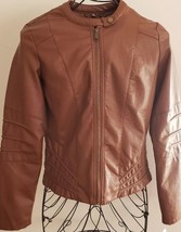 Jou Jou ~ Women&#39;s Size Small ~ Faux Leather ~ Hazel ~ Full Zipper Closure Jacket - £23.91 GBP