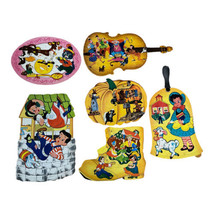Lot Of 6 Vintage Nursery Rhyme Shaped Tray Puzzles Fiddle Well Bell Shoe... - £27.45 GBP