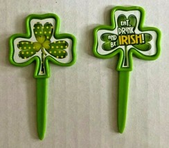 Bakery Crafts Plastic Cupcake Favors Toppers New Lot of 6 &quot;Shamrock Pick... - £5.58 GBP