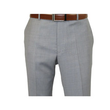 Mens Mantoni Flat Front Pants All  Wool Super 140's Classic Fit 46306-2 Gray image 7