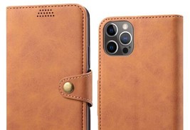 Genuine Leather Flip back cover Case For iPhone 14 14 plus 14Pro 14Max - £77.93 GBP
