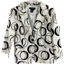 Sandro Sportswear Blazer Women&#39;s Medium Jacket Geometric Circles White B... - £26.05 GBP