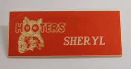 Sheryl - Hooters Restaurant Girl Orange Name Tag W/ White Letters (Pin) Sheryl - £12.17 GBP