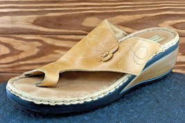 Josef Seibel Sz 40 M Brown Flip Flop Leather Women Sandals 34875 - £15.60 GBP
