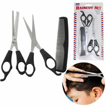 3 Pc Professional Barber Set Hair Shears Scissors Shaver Trimmer Comb Ha... - $14.99