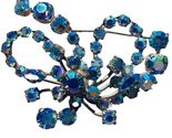 Vintage Prong Blue Ab Crystal Brooch - $54.34