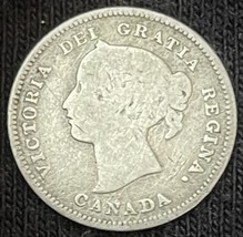 1901 Silver Canada 5 Cents Queen Victoria Coin - £6.98 GBP
