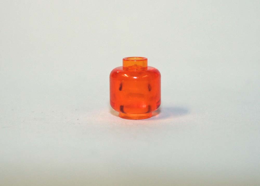 Orange Clear Minifigure head DIY - $0.80