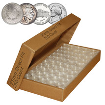 Direct-Fit Airtight 21mm Coin Capsule Holders For NICKELS (QTY: 250) - £44.15 GBP