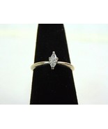 Womens Vintage Estate 14K White Gold Marquise Diamond Ring, 2.1g E3300 - £498.23 GBP