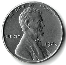  1943 1¢ Lincoln Wheat Cent Coin, STEEL-COATED Zinc, Rare Wwii Penny, Wheatie! - £54.95 GBP