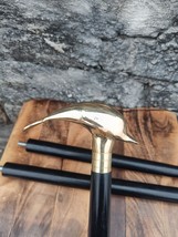 Bastone da passeggio antico legno nero semplice con manico per testa di... - £28.07 GBP