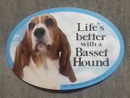 Dog Magnet: Life&#39;s Better With a Basset Hound. FUN Cute Great Gift Dog P... - £7.79 GBP