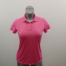 Hanes Cool Dri Polo Shirt Women&#39;s Size Small Pink Short Sleeve Polyester Top - £6.95 GBP